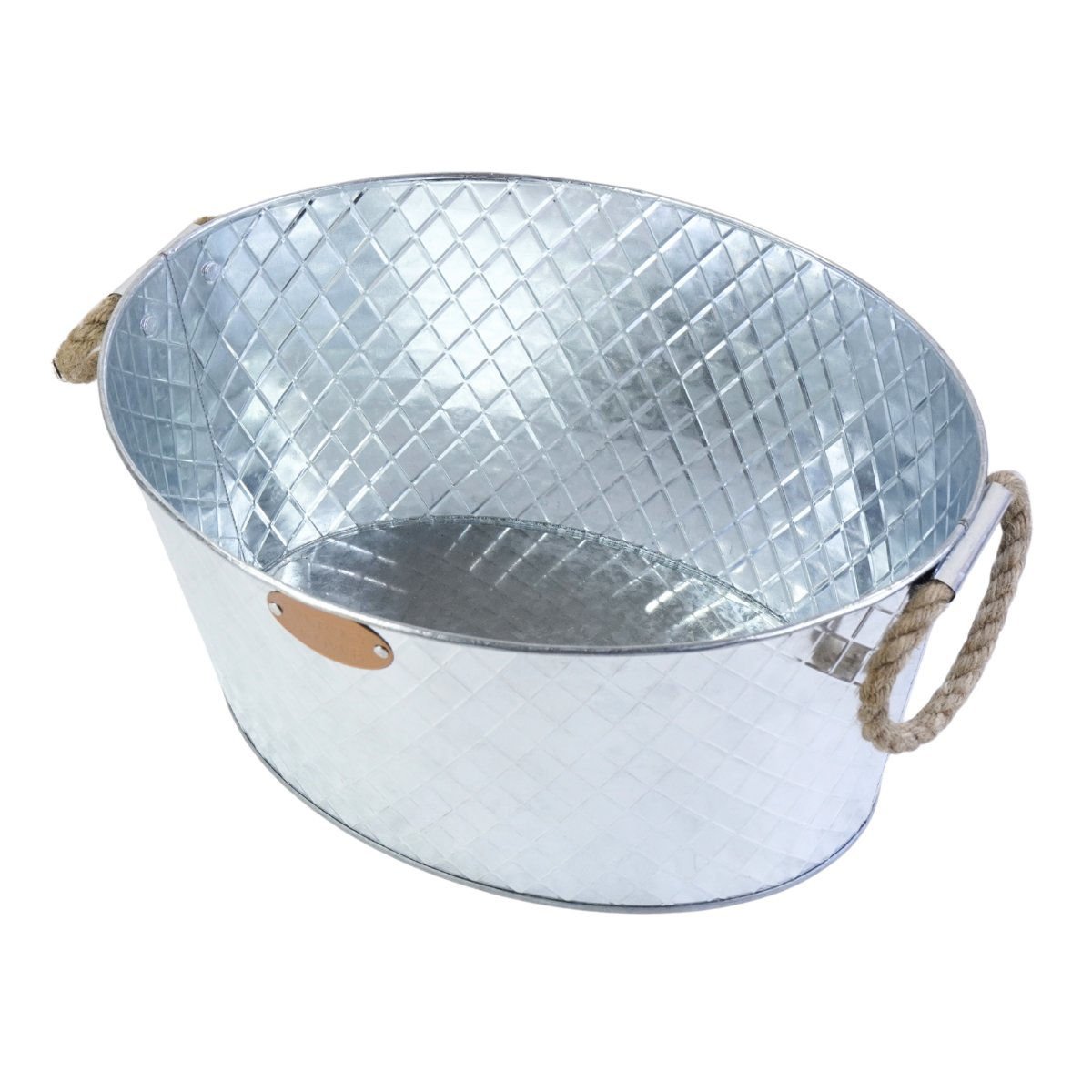 Balde para botellas galvanizado asas cuerda rombos party time, 37 × 29 cm