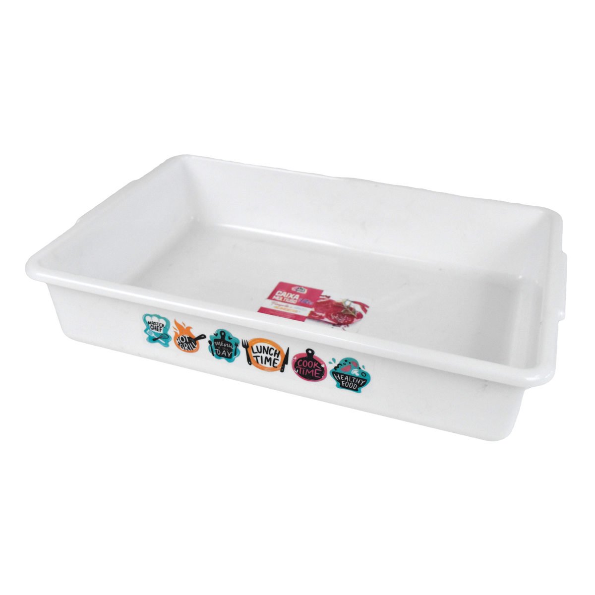 Bandeja Xplast gourmet de plástico blanco sin tapa, 9 L