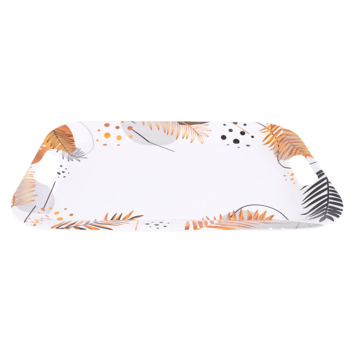 Bandeja rectangular de melamina diseño Hoja Gold, 42 × 29,8 cm