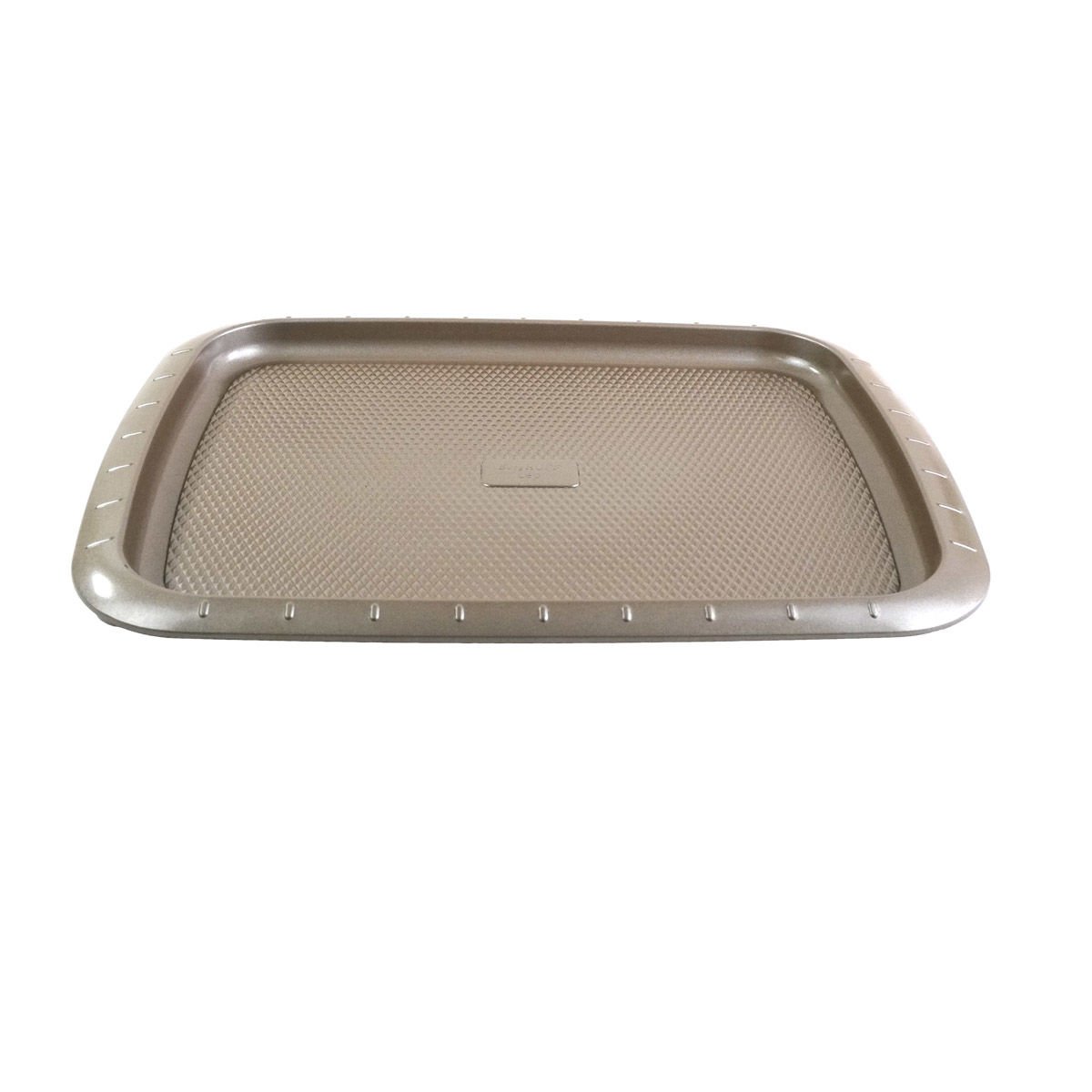 Bandeja rectangular de metal color golden, 38 × 28,5 × 2 cm