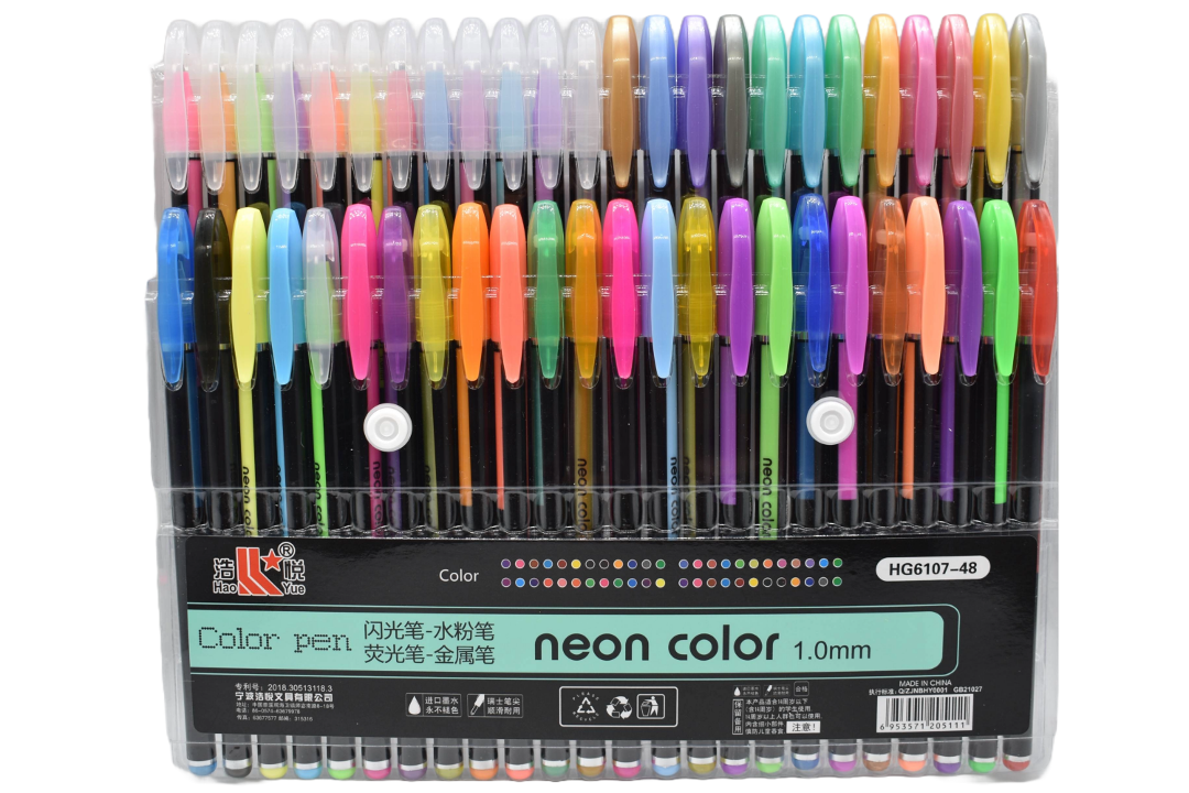 Bolígrafo de gel fluo, 1,0 mm, pack de 48
