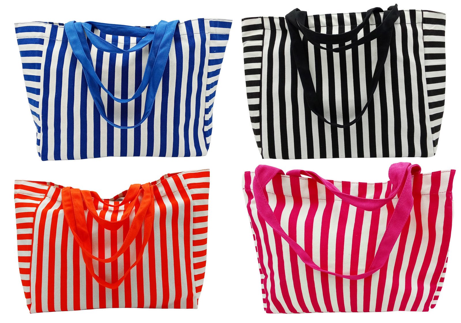 Bolso playero de tela rayado, 38 × 33 cm