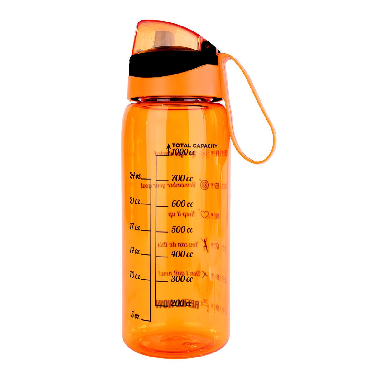 Cantimplora Herevin para agua de plástico naranja-verde-rosa, 1 L