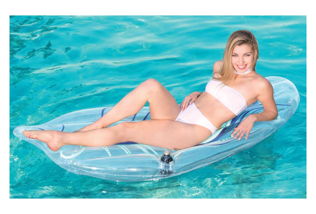 Colchoneta inflable Bestway transparente con pluma pavo real, 189 × 79 cm