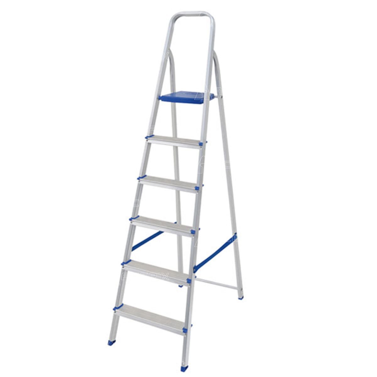 Escalera de aluminio de 6 escalones, 88 × 46 × 178 cm