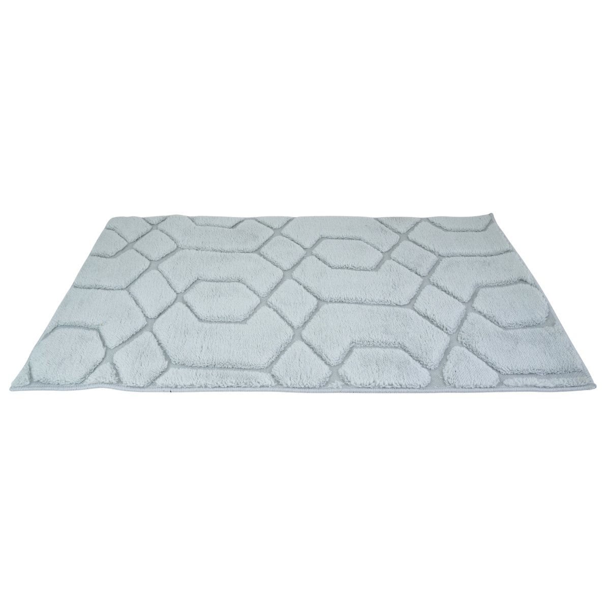 Alfombra tipo felpudo liso con diseño en relieve, 50 × 80 cm