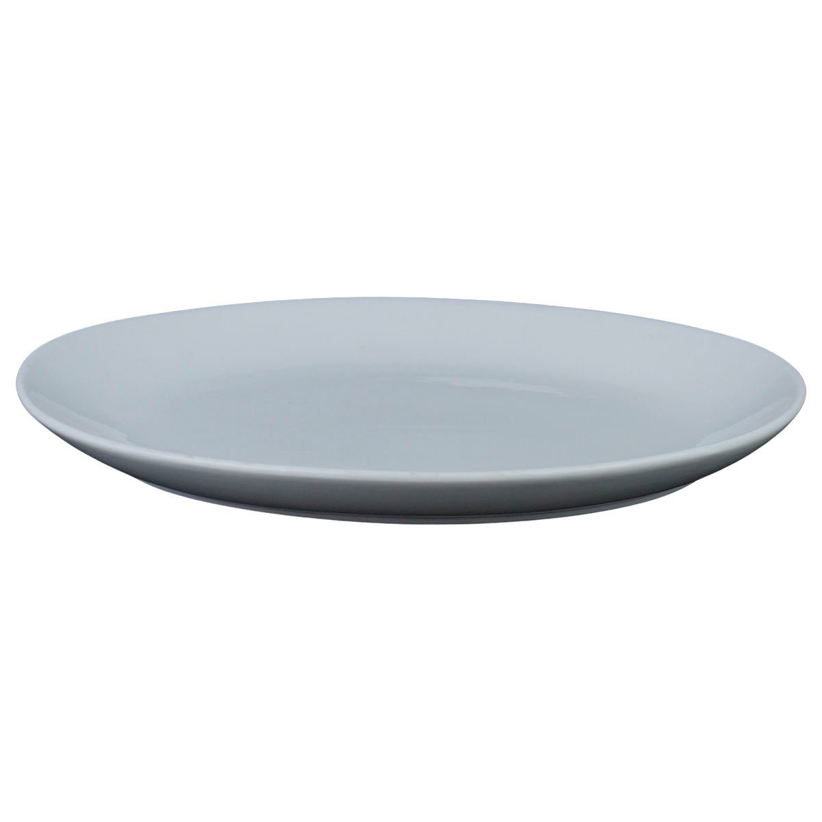 Fuente oval de cerámica blanca lisa, 36 × 26,5 × 3,5 cm