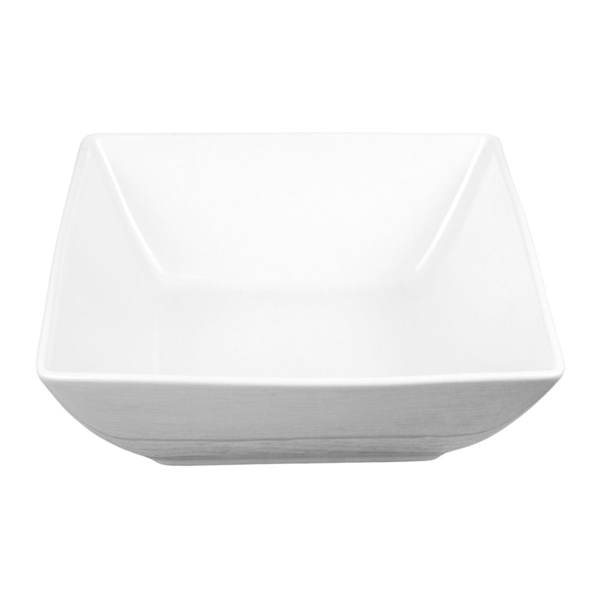 Bowl de cerámica blanca hondo cuadrado, 23 × 23 × 9 cm