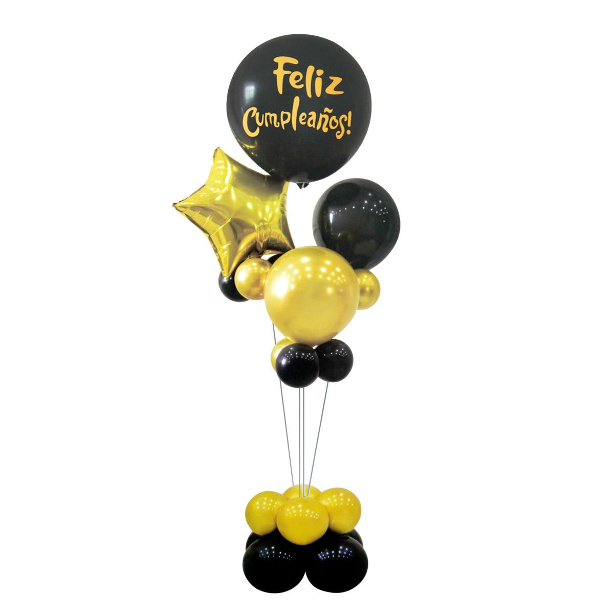 Globo para helio set X50CS feliz cumpleaños base flor, 165 cm