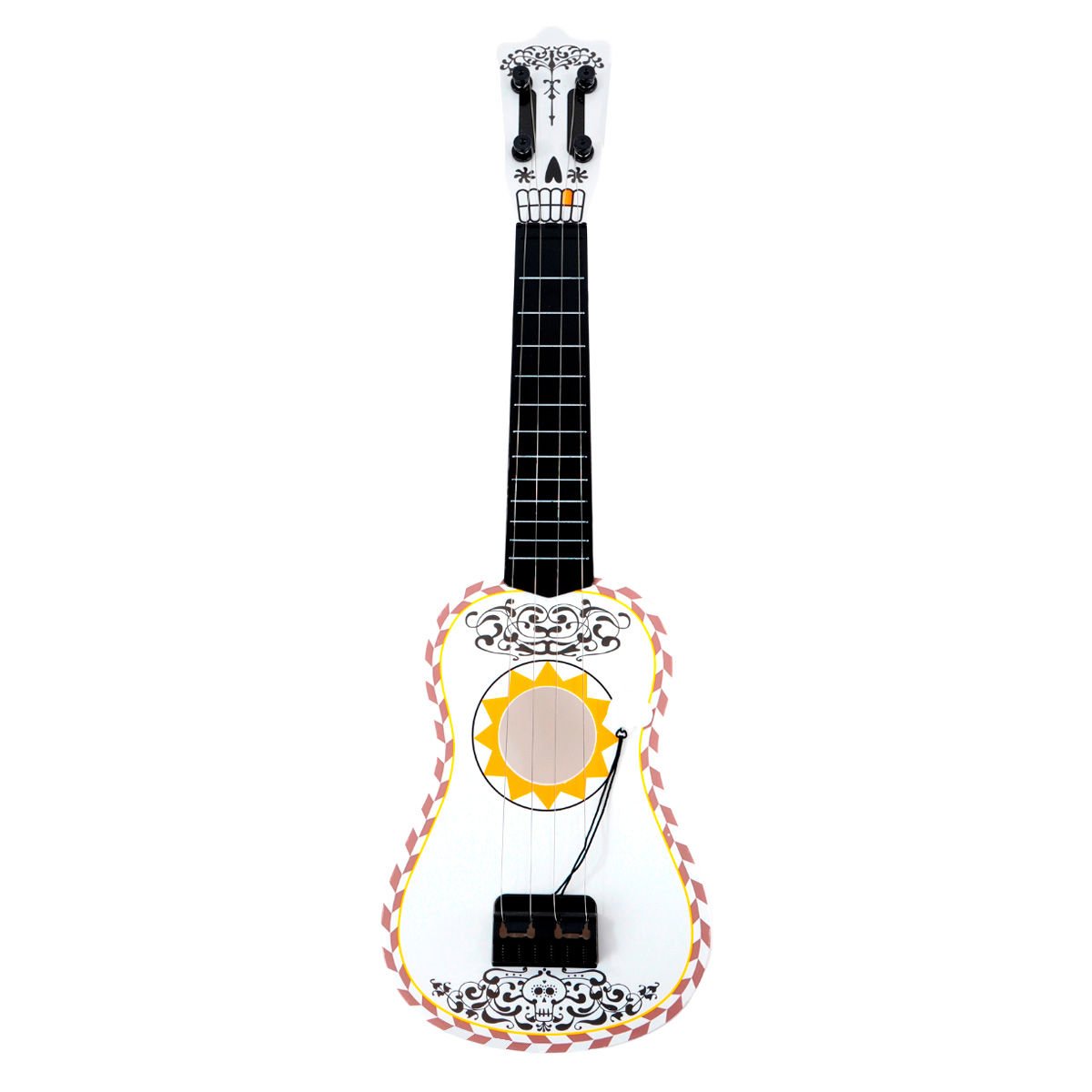 Guitarra española 4 cuerdas diseño calavera mexicana, 53 cm