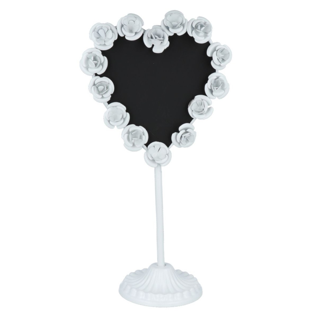 Adorno pizarra con forma de corazón de metal, 30 cm