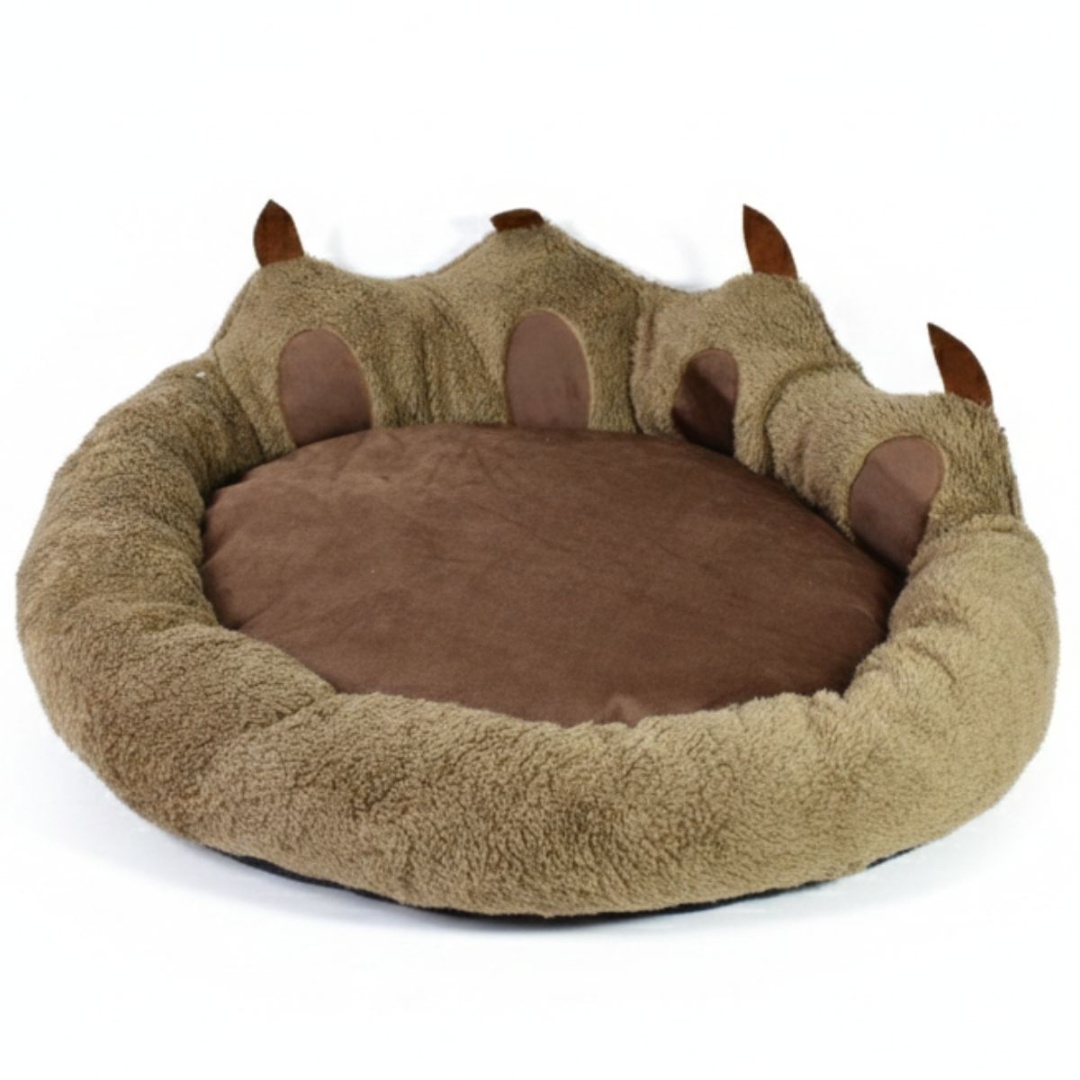 Cama para mascotas de felpa marrón, 70 × 60 cm