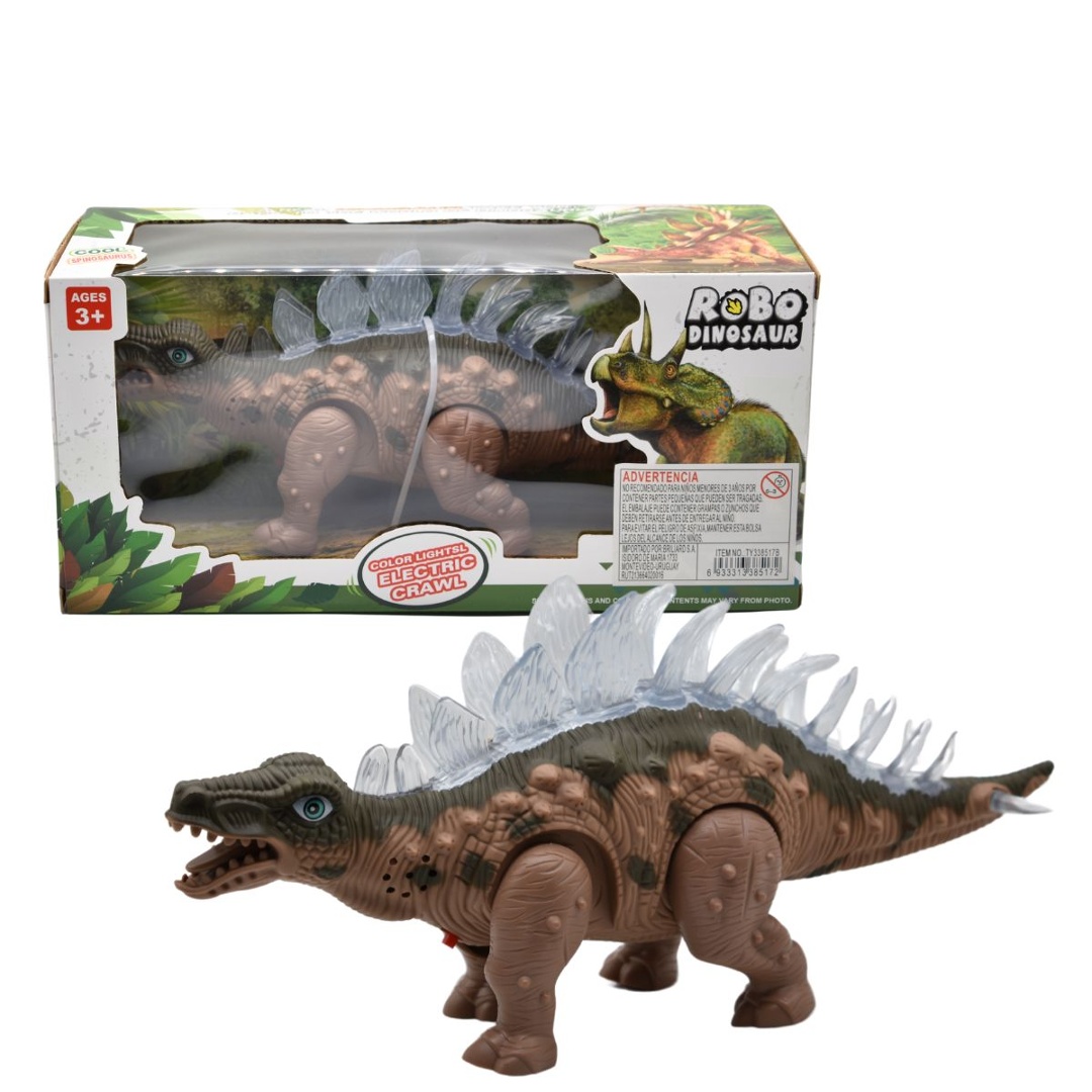 Dinosaurio con luz y sonido, 27 cm