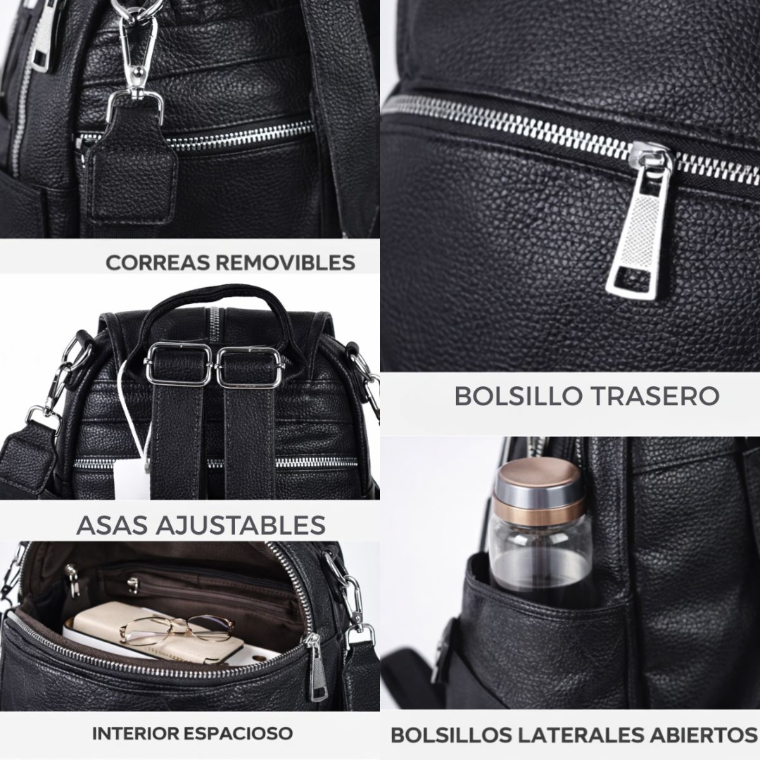 Mochila bolso negro, 27 × 22 cm