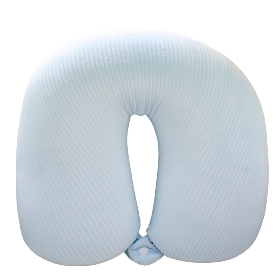 Almohada de viaje celeste con relleno de microesferas, 29 × 29 cm