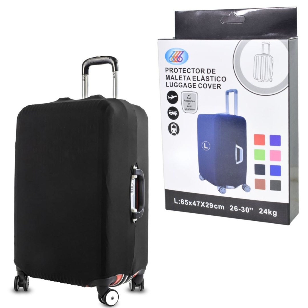 Funda elástica negra para valija, de 26" a 30"