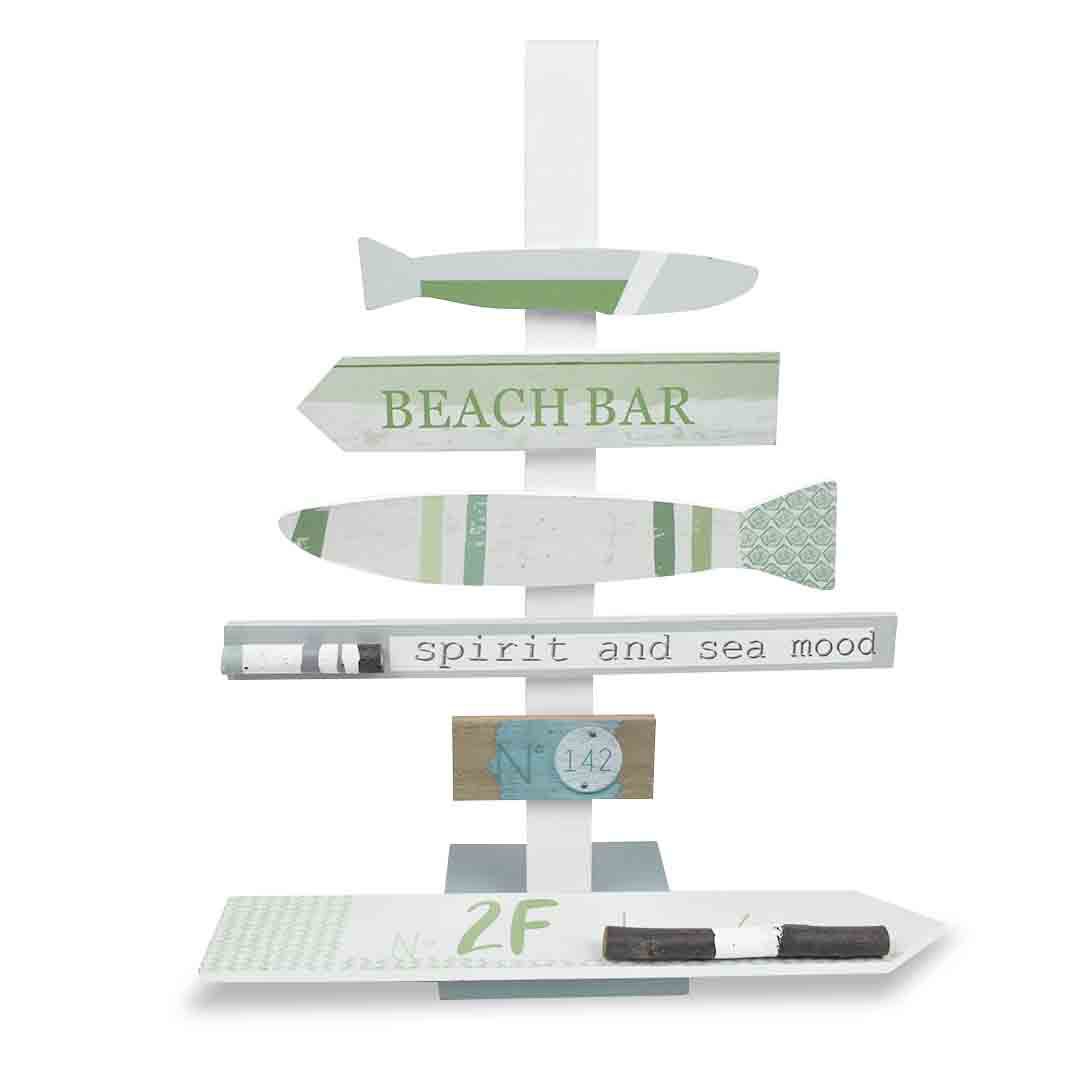 Árbol totem de madera con mensaje playa adorno, 33 × 41 cm
