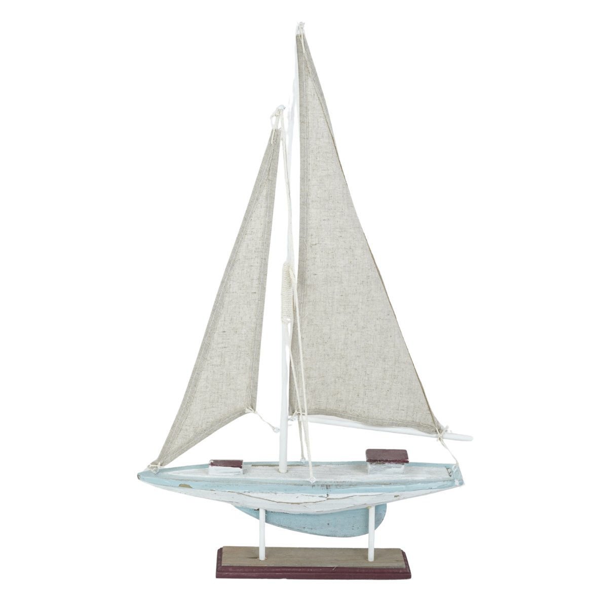 Adorno velero de madera vintage deco marino, 33 × 55 cm