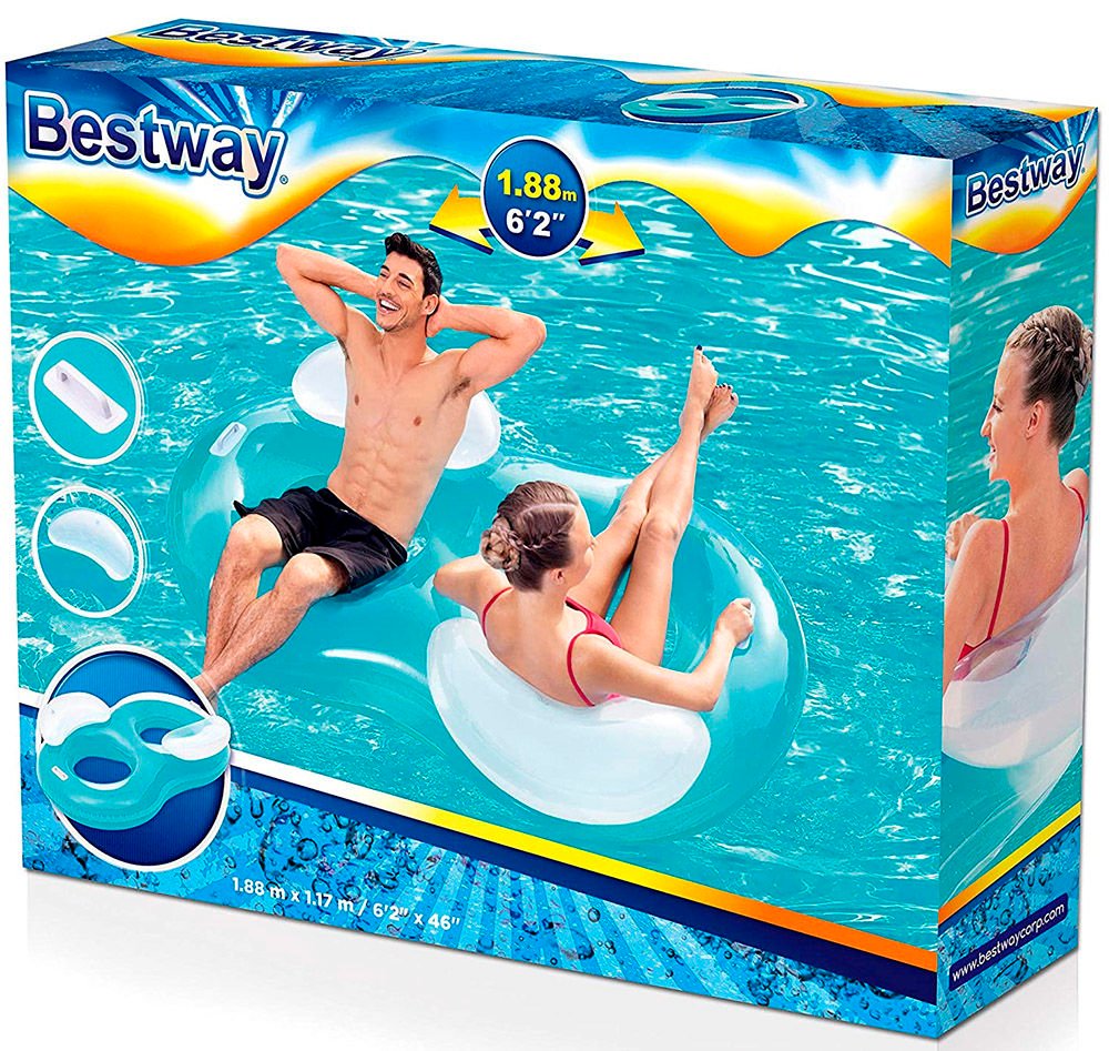 Asiento inflable doble Bestway con agarre, 188 × 117 cm