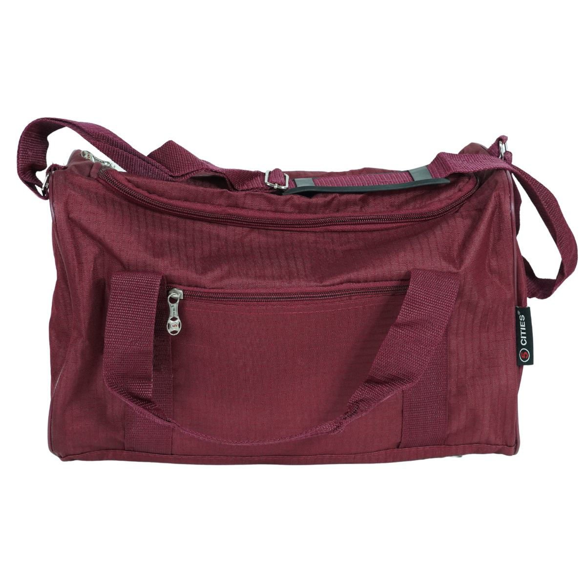 Bolso deportivo de lona liso 3 asas bolsillo lateral 2 color, 39 × 26 cm