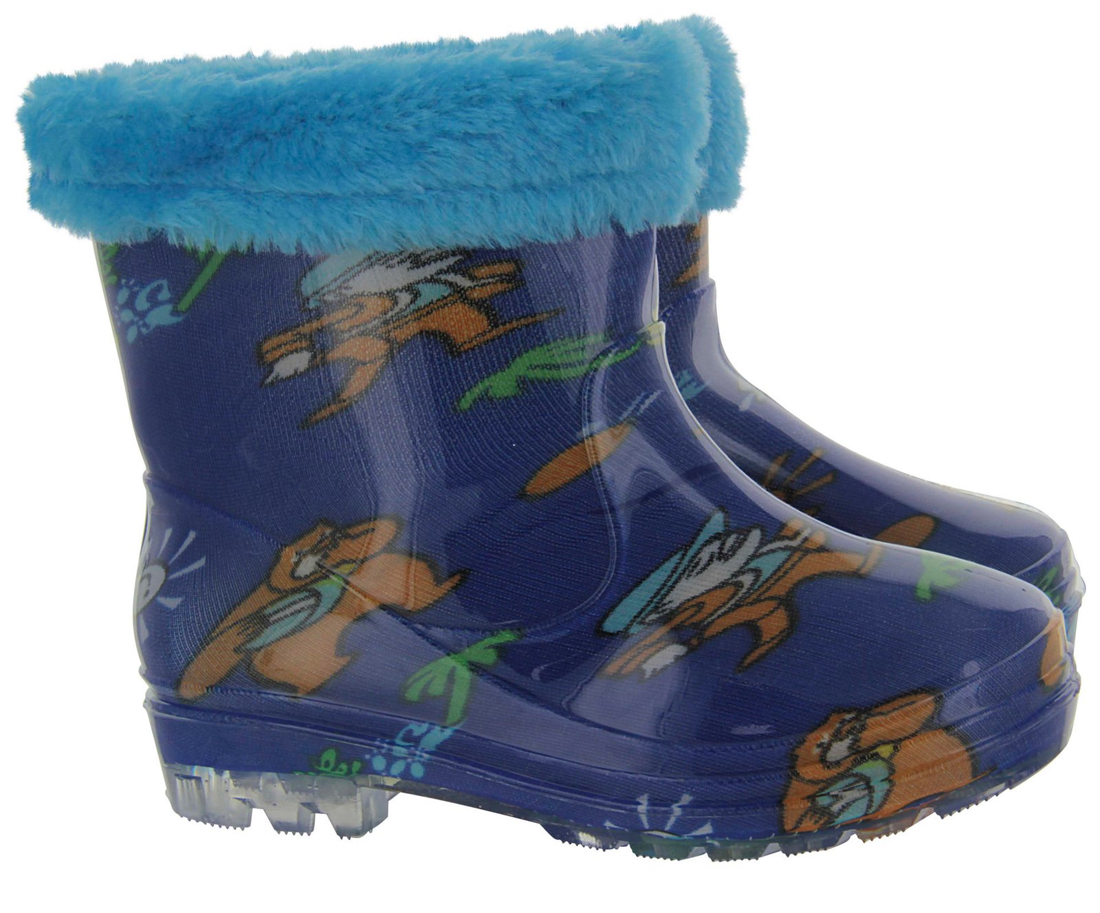 Botas de goma para lluvia niño forrada con piel con diseño 31 al 35