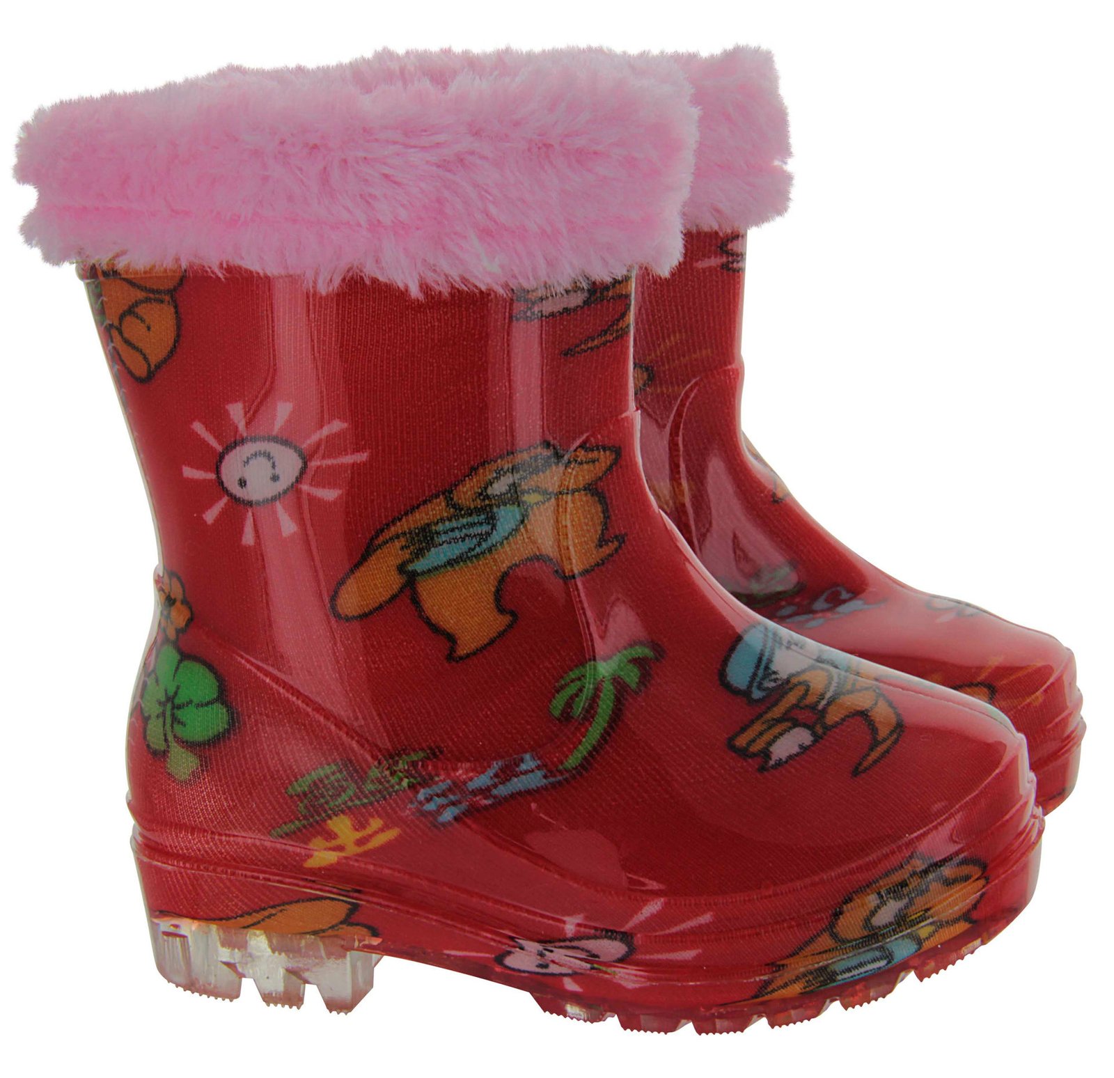 Botas de goma para lluvia niño forrada con piel con diseño 31 al 35