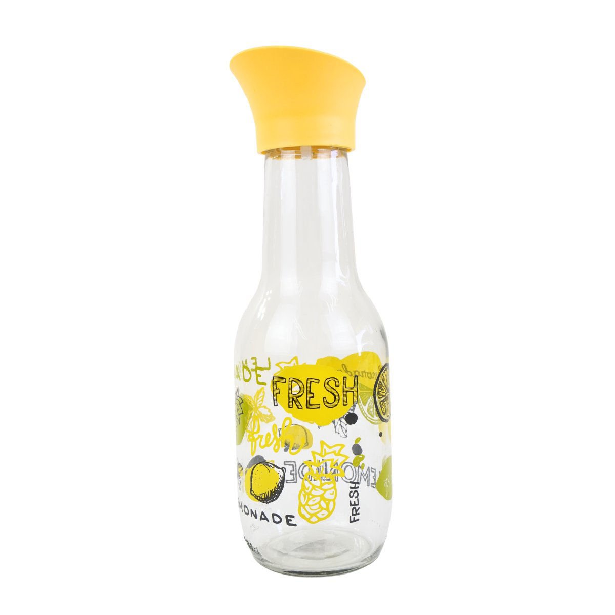 Botella Herevin de vidrio decorada diseño Lemonade, 1 L