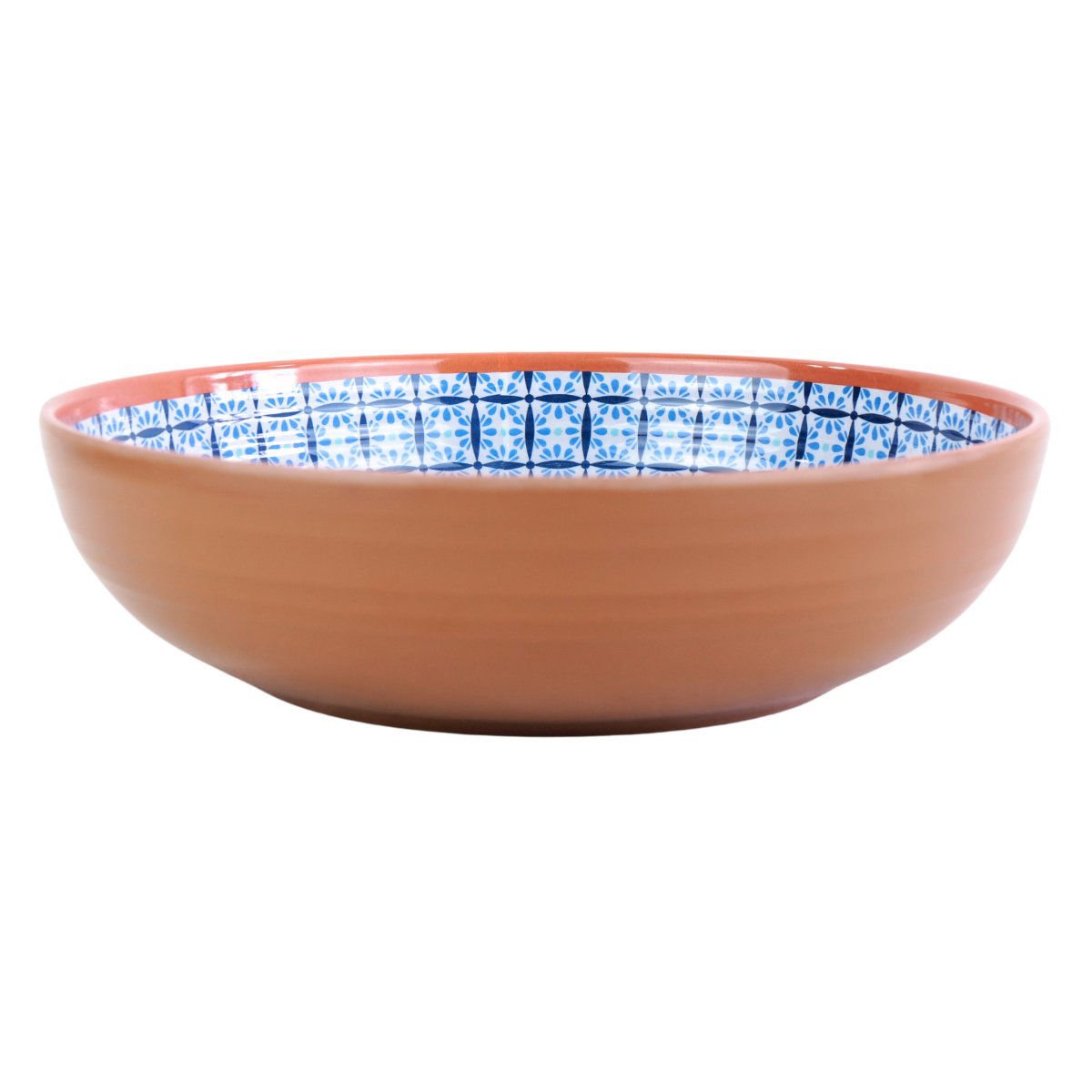 Bowl de melamina y cerámica diseño Terracota deco, 23 × 6,4 cm