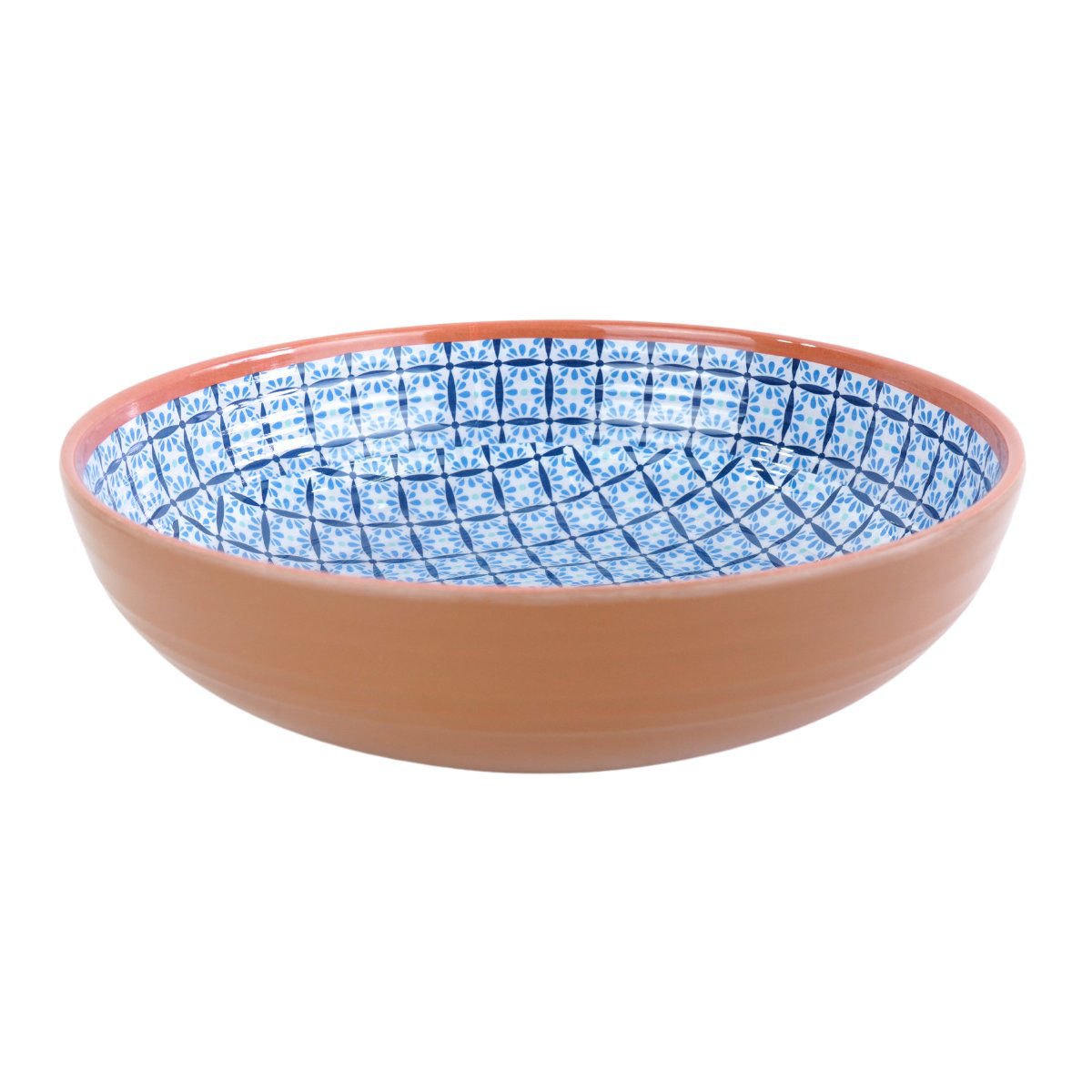 Bowl de melamina y cerámica diseño Terracota deco, 23 × 6,4 cm