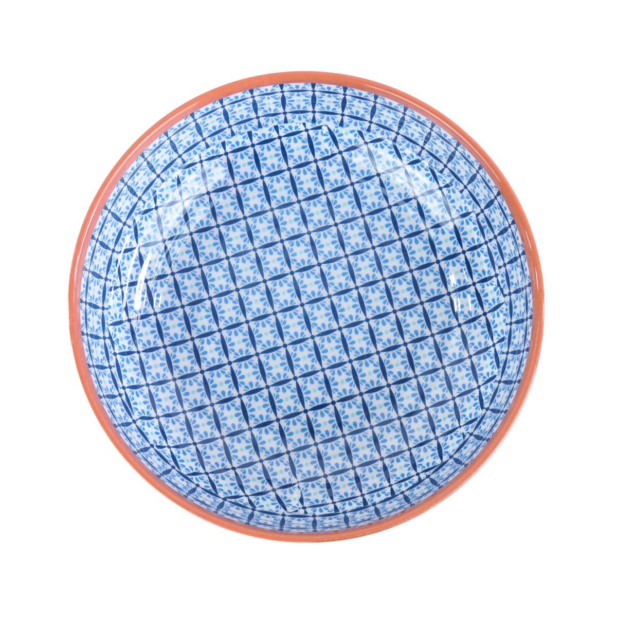 Bowl de melamina y cerámica diseño Terracota deco, 23 × 6,4 cm