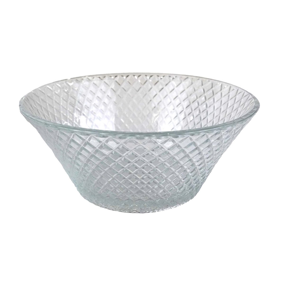 Bowls de vidrio labrado con rombos Rayan Solitare, set de 7 piezas