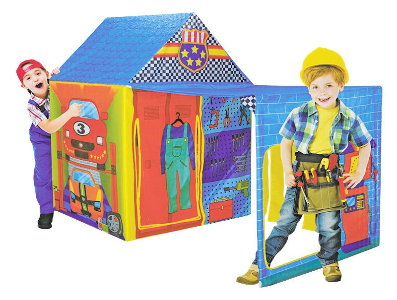 Carpa infantil garage con avance, 150 × 75 cm