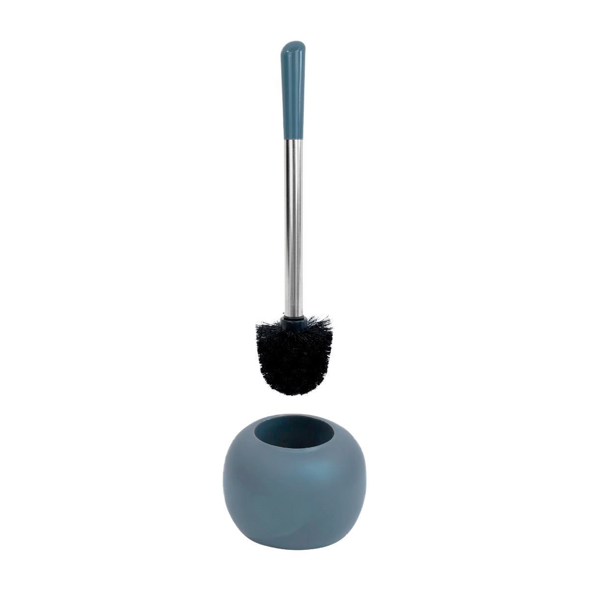 Cepillo para inodoro con base esfera de cerámica gris, 37,5 cm