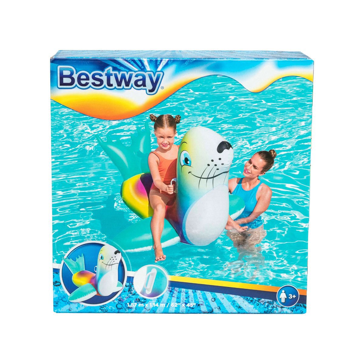 Inflable foca Bestway con agarre, 157 × 114 cm