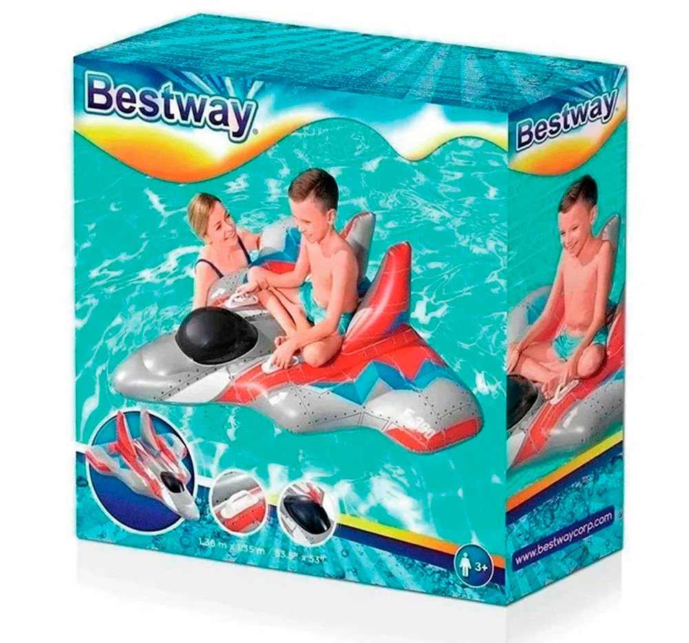 Nave espacial inflable Bestway gris/rojo, 136 × 135 cm