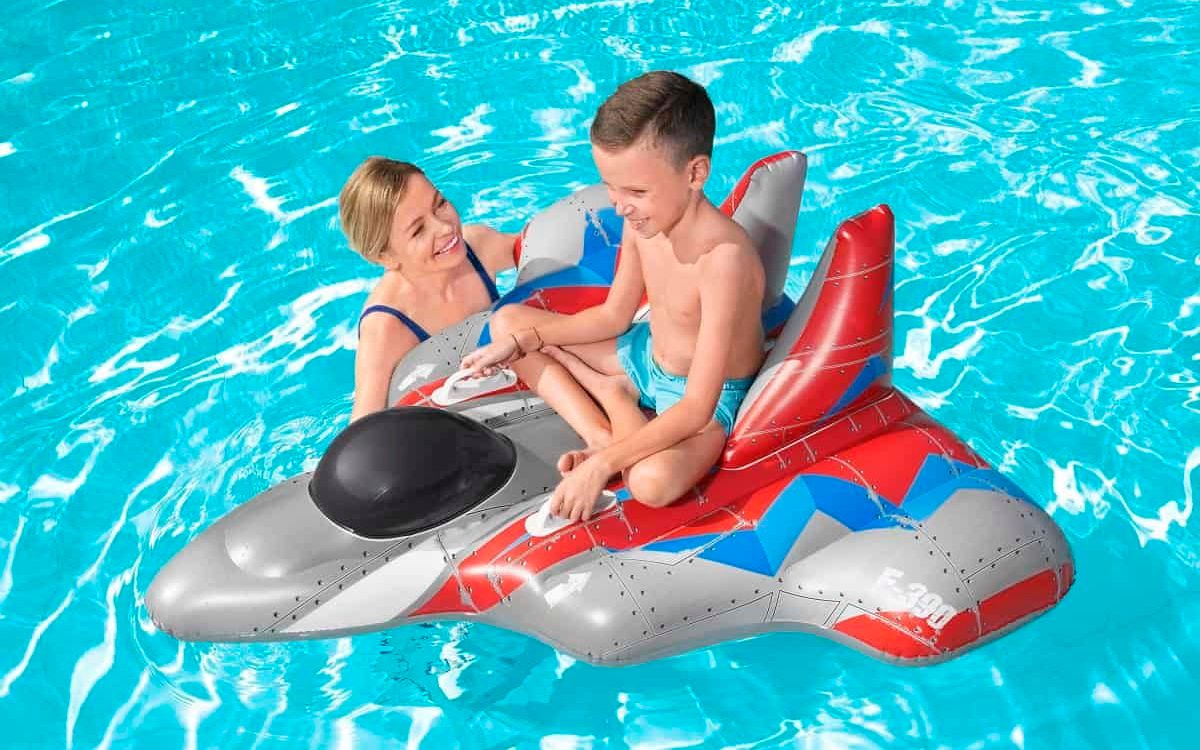 Nave espacial inflable Bestway gris/rojo, 136 × 135 cm