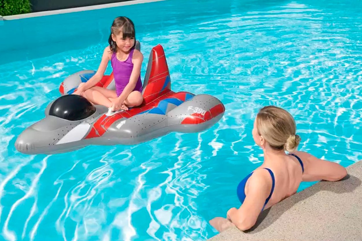 Nave espacial inflable Bestway gris/rojo, 136 × 135 cm