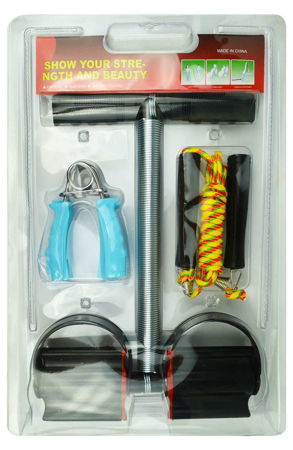 Set de estiramiento para gimnasia mancuerna cuerda saltar, 43 × 29,5 cm, 3 piezas