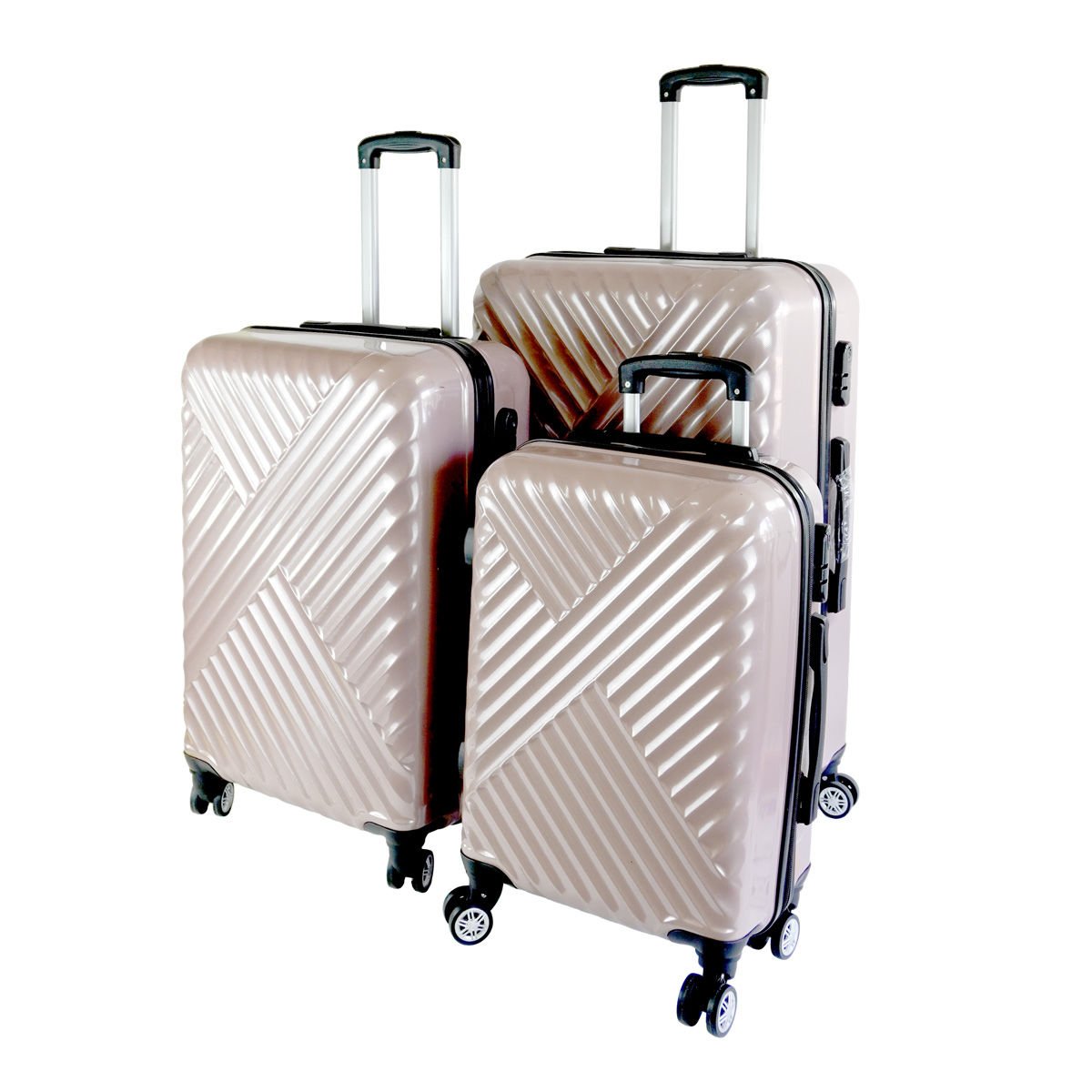 Valija rígida set de 3 piezas 20" 24" 28" 8 ruedas y candado
