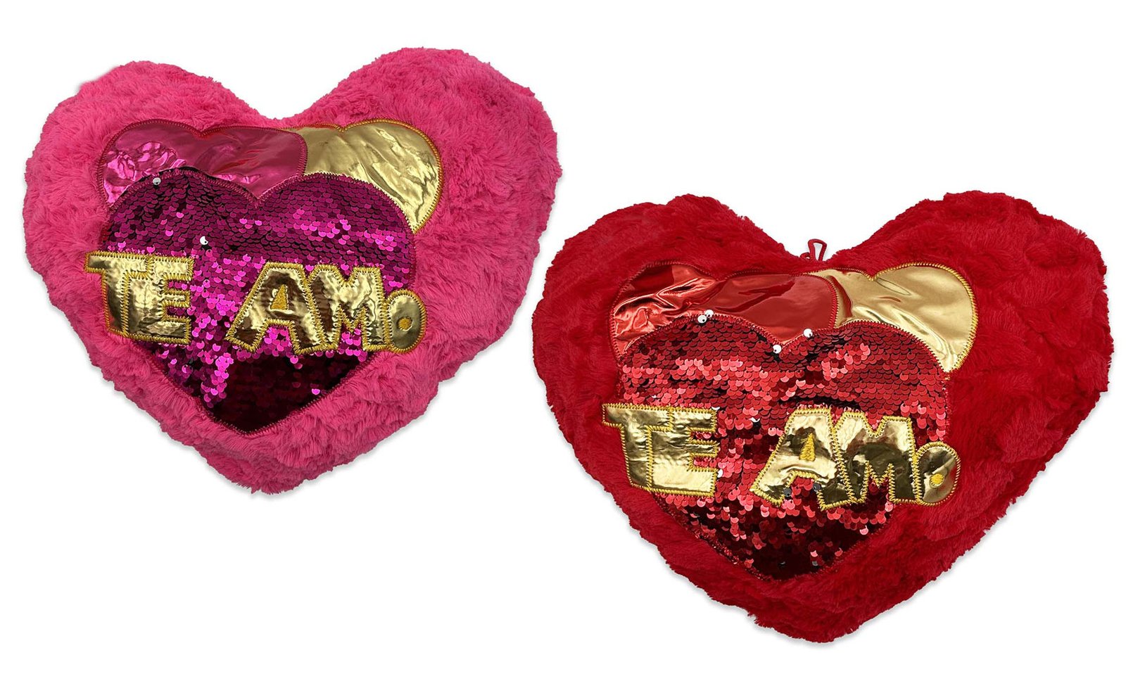 Almohadón corazón rosado-rojo Te amo, 40 × 30 cm