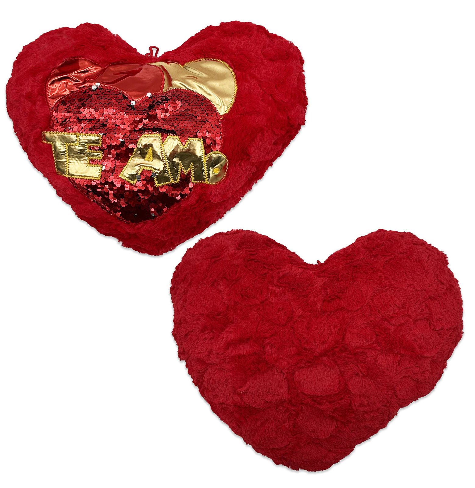 Almohadón corazón rosado-rojo te amo, 40 × 30 cm