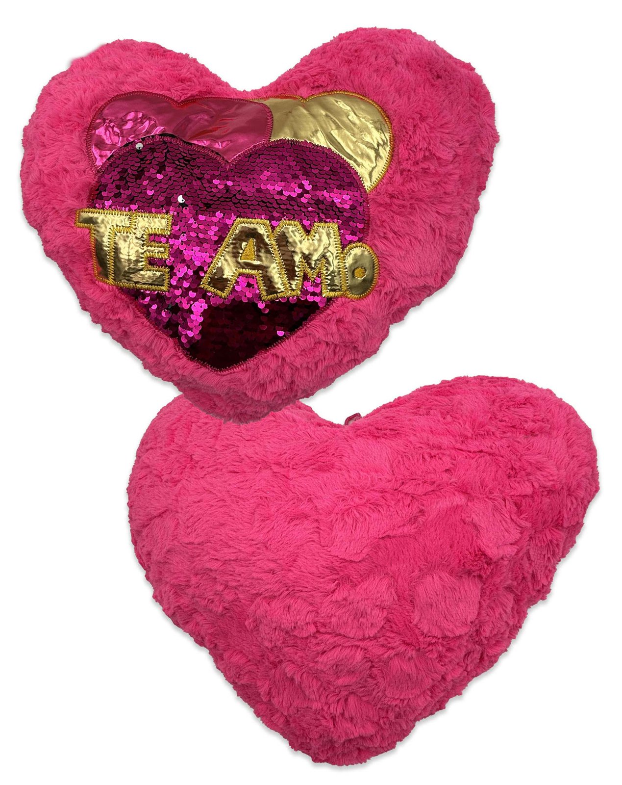 Almohadón corazón rosado-rojo te amo, 40 × 30 cm