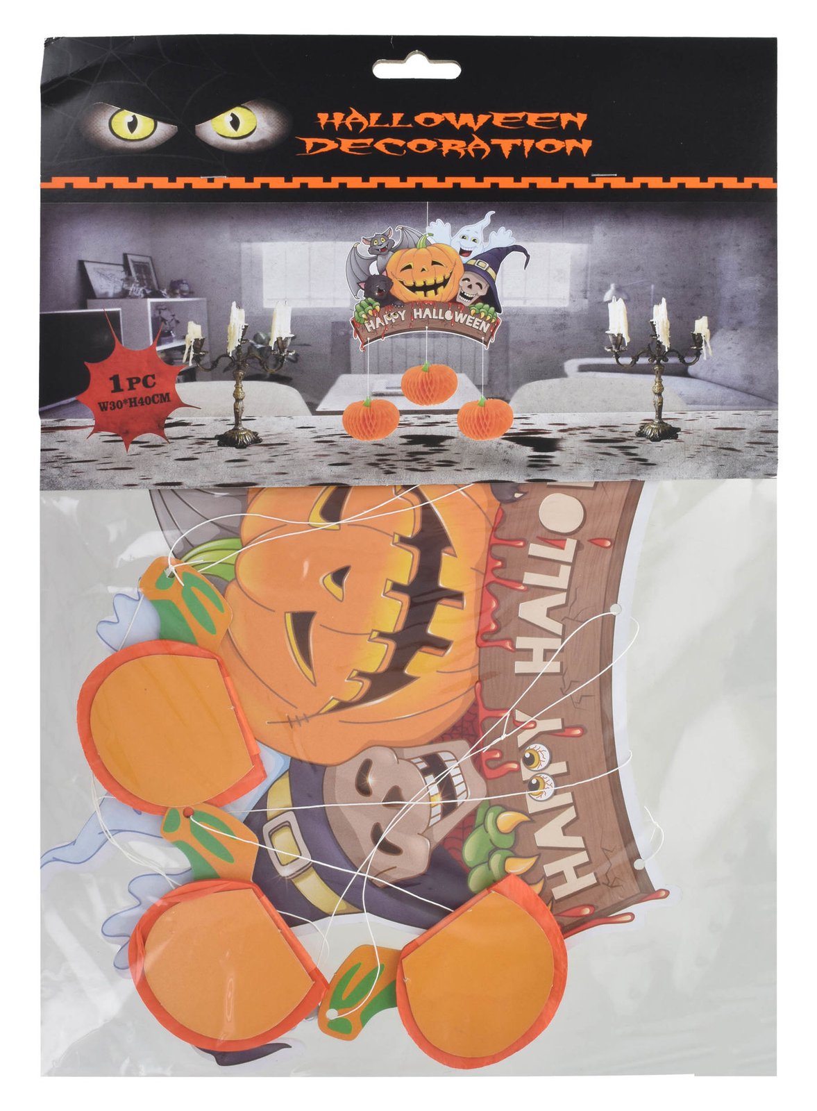 Colgante de papel adorno de Halloween, 46 × 63 cm