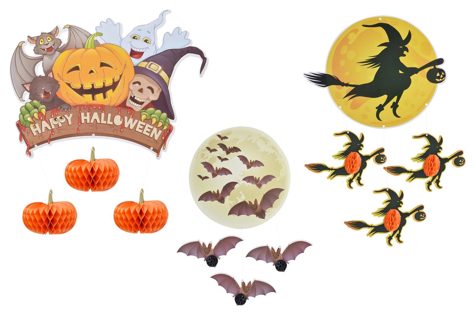 Colgante de papel adorno de Halloween, 46 × 63 cm