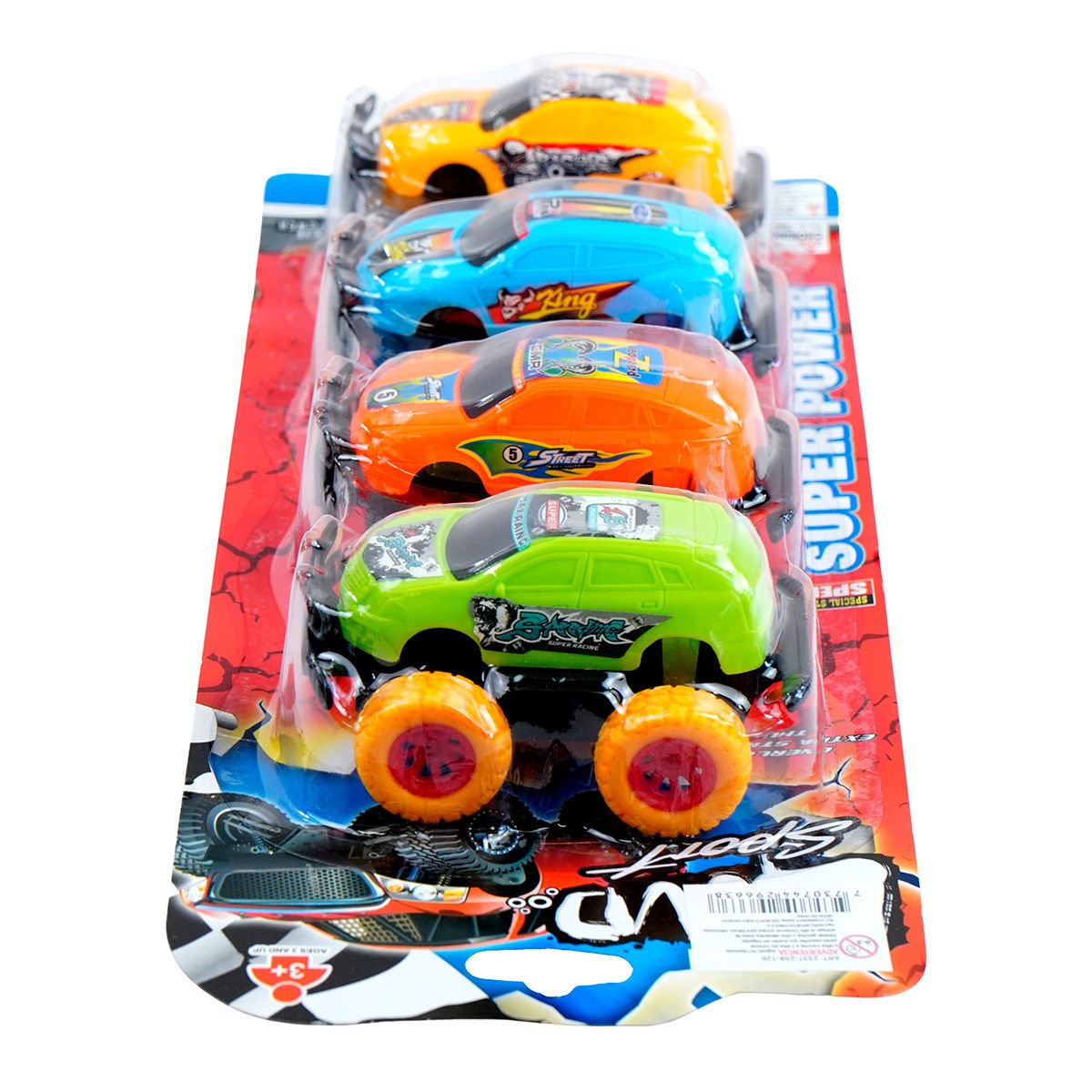 Jeep 4 × 4 mini set de 4 piezas fluo