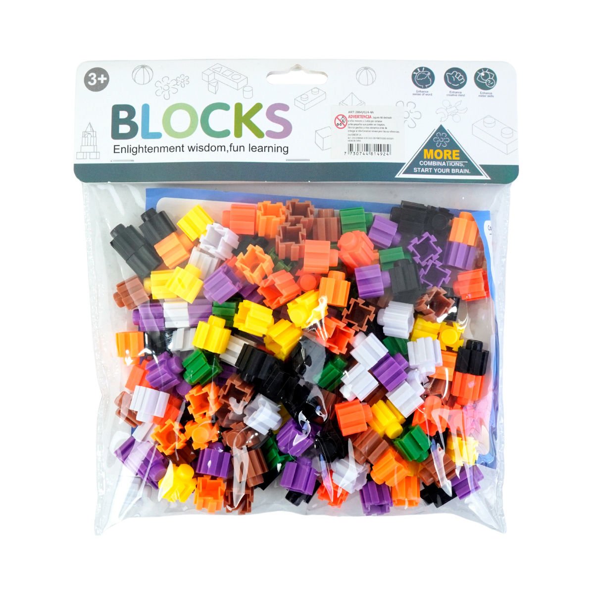 Bloques para armar juego didáctico, 150 piezas