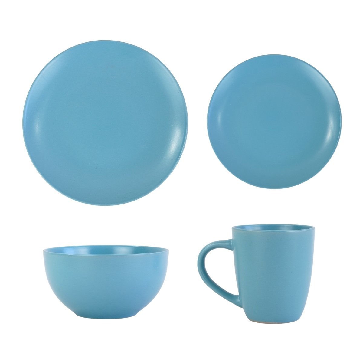 Juego de vajilla mate liso de 16 piezas