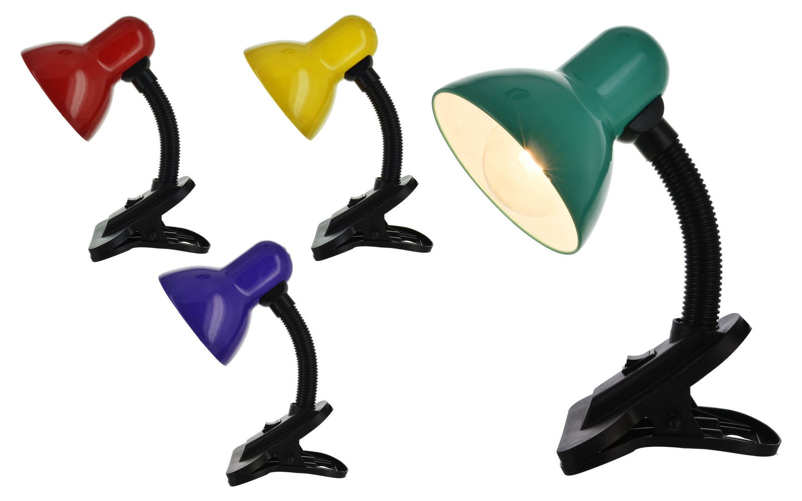 Lámpara escritorio brazo flexible con clip lisos
