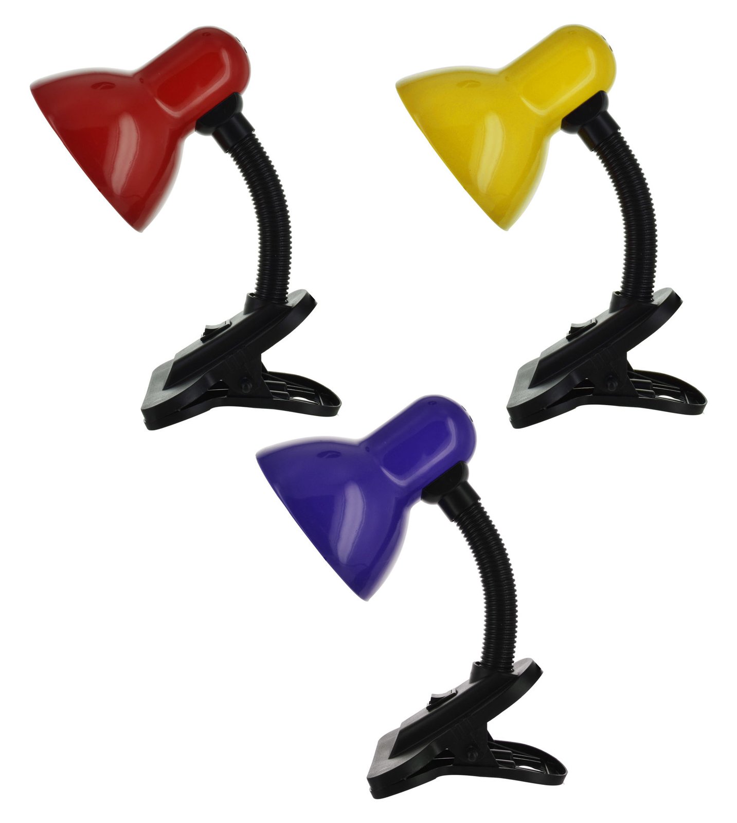 Lámpara escritorio brazo flexible con clip lisos