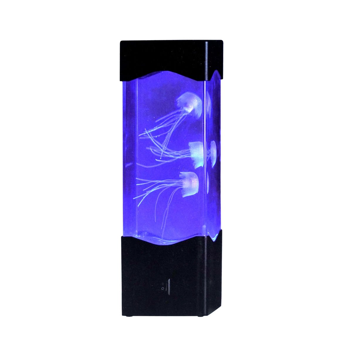 Lámpara prisma agua con medusas base USB, 6,5 × 6,5 cm